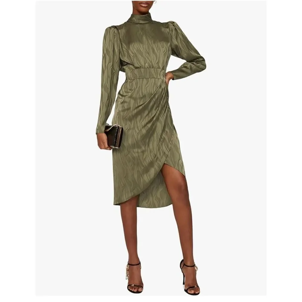 Ronny Kobo Green Long Sleeve Dress With Peek a Boo Back Size 12